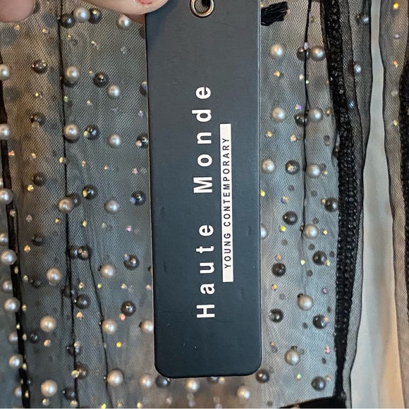 Haute Monde Black Beaded Sheer Blouse - Picture 4 of 9